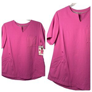 NWT Climate Right by Cuddle Duds Women’s Nurse Scrub Top – Stretchy Comfort, L